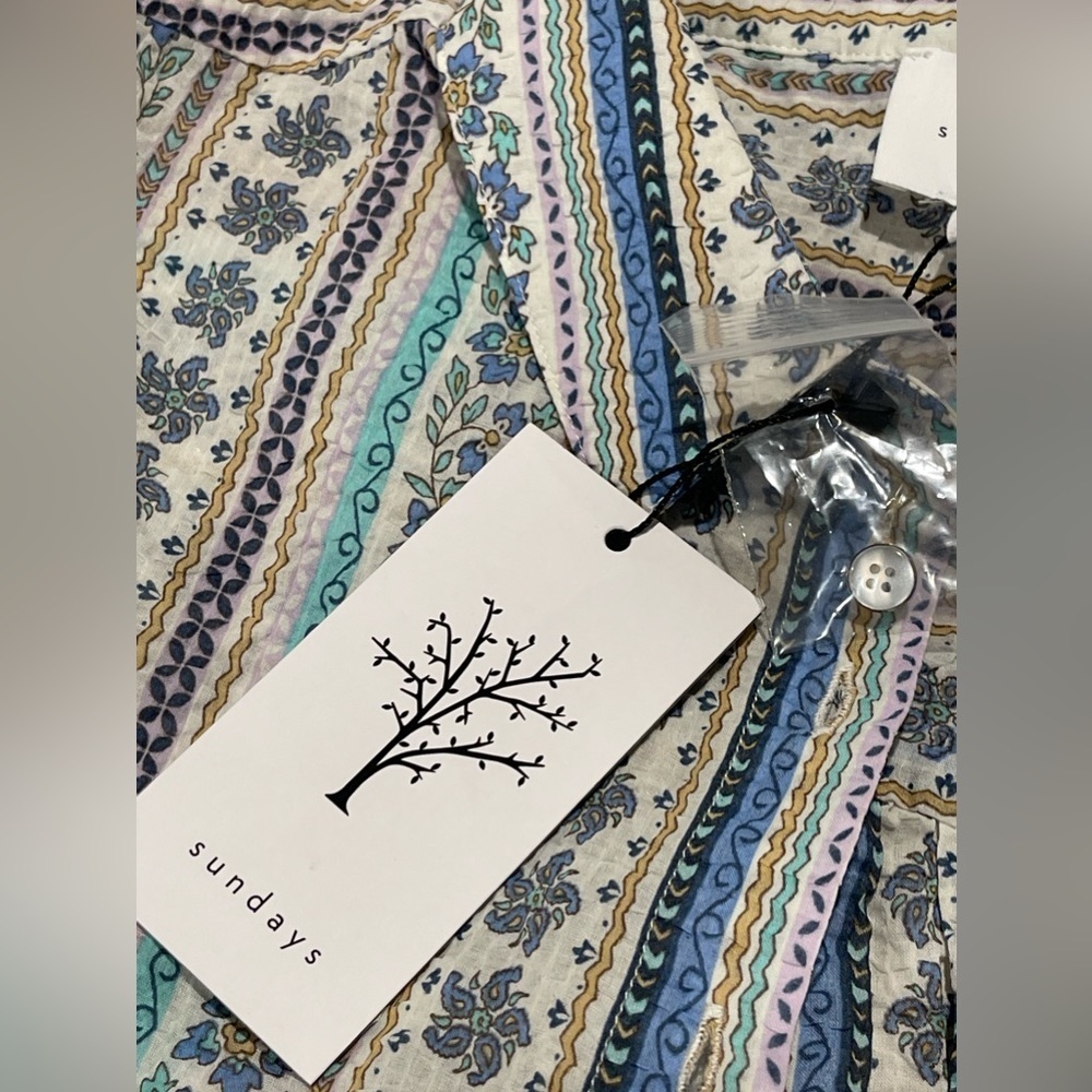 NWT Sundays Murphy floral print shirt dress with tie waist - Picture 7 of 10